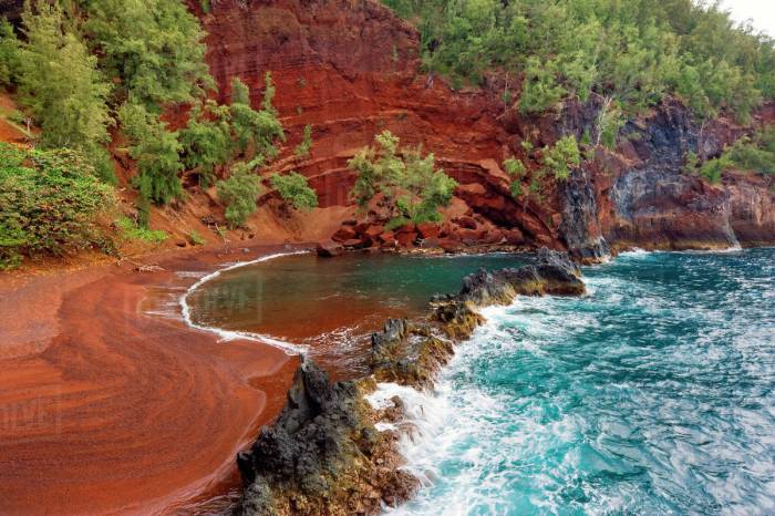 Red sand beach maui