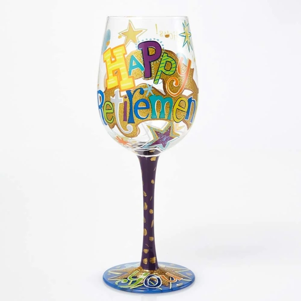 Retirement wine glass
