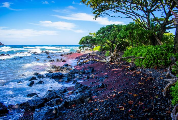 Maui red beach