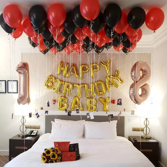 Decorate hotel room birthday