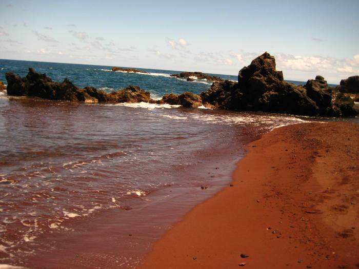 Red sand beach maui