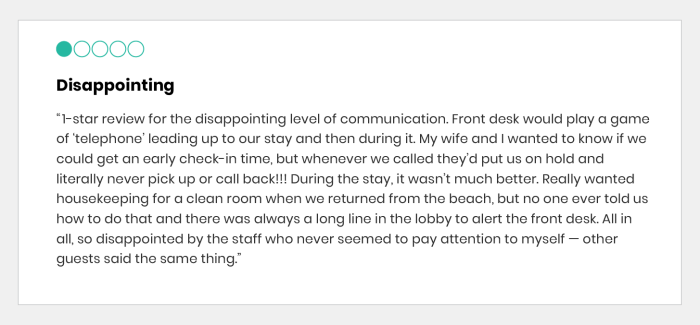 Bad review for hotel